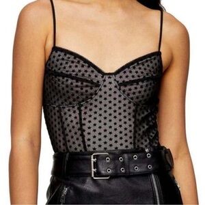 TopShop Black Star-Patterned Women's Bodysuit